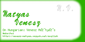 matyas venesz business card